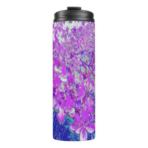 Elegante violette und blaue Limelight-Hortensie Thermosbecher