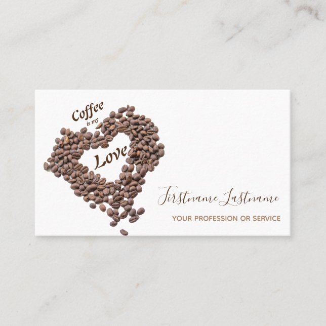 Elegante Visitenkarte Barista und Kaffeefelder (Vorderseite)