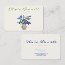 Elegante Visitenkarte für Eventplaner mit floraler