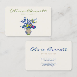 Elegante Visitenkarte für Eventplaner mit floraler