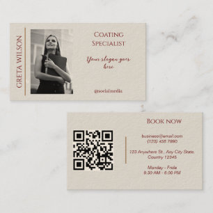 Elegante Visitenkarte mit QR Code und Foto