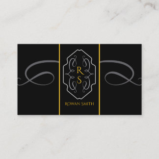 Elegante Visitenkarte mit schwarzem Gold-Monogramm