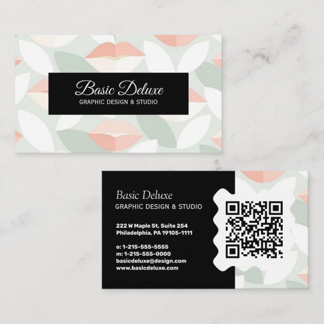 Elegante Visitenkarte - QR-Code  (Vorne/Hinten)