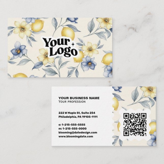 Elegante Visitenkarte – QR-Code & Logo (Vorne/Hinten)