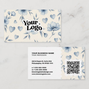Elegante Visitenkarte – QR-Code & Logo