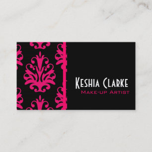 Elegante Visitenkarte-rosa Damast Visitenkarte