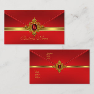 Elegante Visitenkarte Rot Goldene Zierde Roter Ede