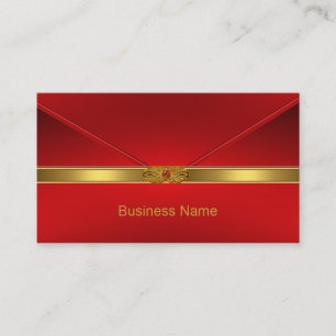 Elegante Visitenkarte Rot Goldene Zierleiste Roter