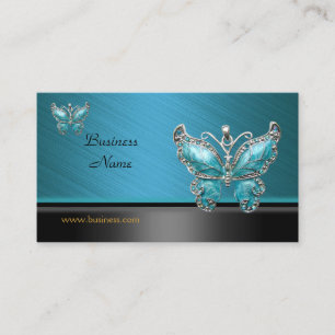 Elegante Visitenkarte Schmetterling Türkisblau