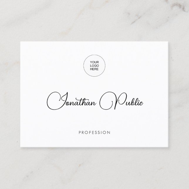 Elegante Visitenkarten Hochladen des Logo des Unte Visitenkarte (Vorderseite)
