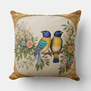 🐦 Elegante Vogel-Wurfkissen Blumen-Zweig-Dekor Kissen