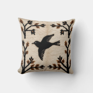 Elegante Vogelkissen: Schwarz-Weiß Kilim Beauty Kissen