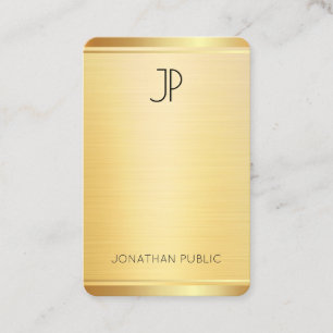 Elegante Vorlage Faux-Gold Vertikal Modern Abgerun Visitenkarte