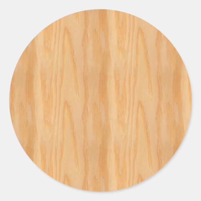 Elegante Vorlage für benutzerdefinierte Holzleere Runder Aufkleber (Vorderseite)