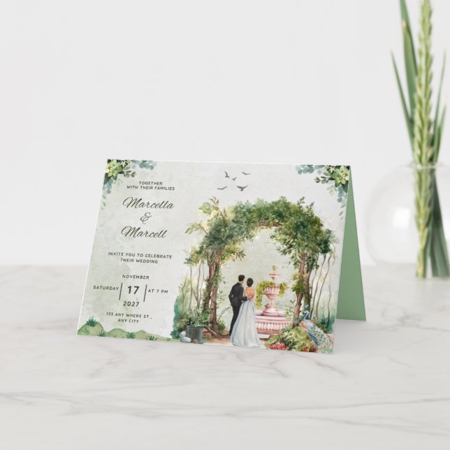 Elegante Vorlage für Hochzeitsfeiern (Vorderseite)