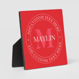 Elegante Vorlage für zirkulären Text editable Red  Fotoplatte