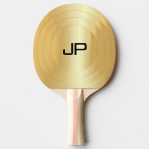 Elegante Vorlage Glamouröser Gold-Look Monogramm Tischtennis Schläger