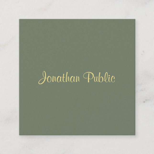 Elegante Vorlage Kalligraphischer Skriptname Moder Quadratische Visitenkarte (Vorderseite)