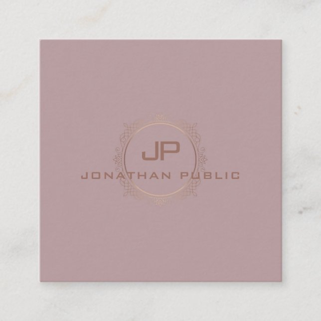 Elegante Vorlage Modernes Monogramm Beruflich Quadratische Visitenkarte (Vorderseite)