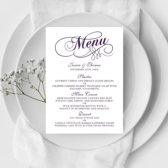 Elegante Vorlagen mit Lila und weißen Hochzeitsmen (Von Creator hochgeladen)