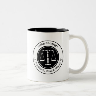 Elegante Waage der Justiz | Anwaltskanzlei Zweifarbige Tasse