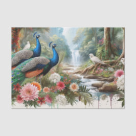 Elegante Waldpfade mit Blume Seidenpapier