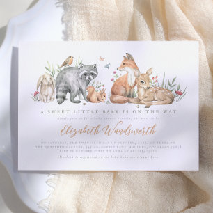 Elegante Waldtiere Baby Shower Einladung