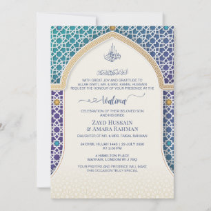 Elegante Walima-Einladung – Teal & Türkis Einladung