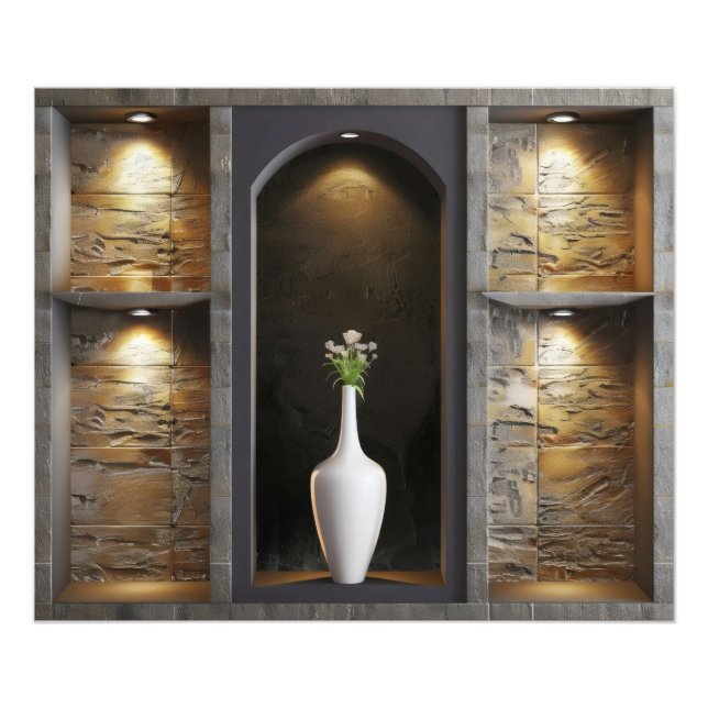Elegante Wall Fake Shelves Fotodruck (Vorne)