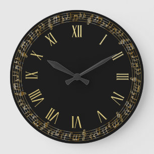 Elegante Wand-Uhr der Imitat-Goldmusikalischen Große Wanduhr