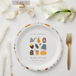 Elegante warme, gemütliche Herbst Essential Baby D Pappteller