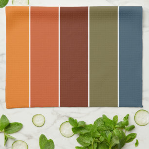 Elegante warme Herbstfarben Streifenmuster Geschirrtuch
