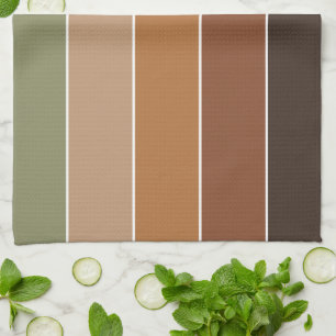 Elegante warme Herbstfarben Streifenmuster Geschirrtuch