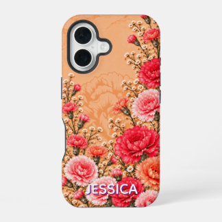 Elegante warme orangefarbene Gänseblümchen iPhone 16 Hülle