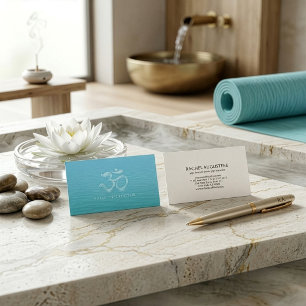 Elegante Wasser-Tropfen-Schrift OM-Symbol YOGA-Ins Visitenkarte