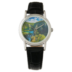 Elegante Wasserfallszene, Kroatien Armbanduhr