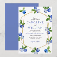 Elegante Wasserfarbe Blaubeeren Hochzeit