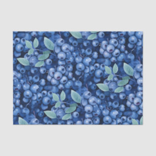 Elegante Wasserfarbe Blaubeeren Seidenpapier