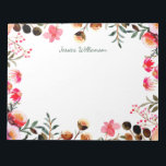 Elegante Wasserfarbe Blumengrün Personalisiert Notizblock<br><div class="desc">Elegantes Watercolor Blumengrün Personalisiert Notepad</div>