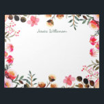 Elegante Wasserfarbe Blumengrün Personalisiert Notizblock<br><div class="desc">Elegantes Watercolor Blumengrün Personalisiert Notepad</div>