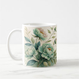 Elegante Wasserfarbe-Blumenmuster-Tasse Kaffeetasse