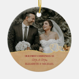 Elegante Wasserfarbe Botanik für Hochzeitsfoto Keramik Ornament