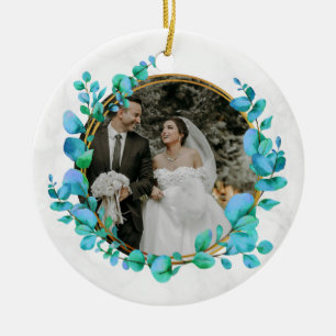 Elegante Wasserfarbe Botanik für Hochzeitsfotos Keramik Ornament