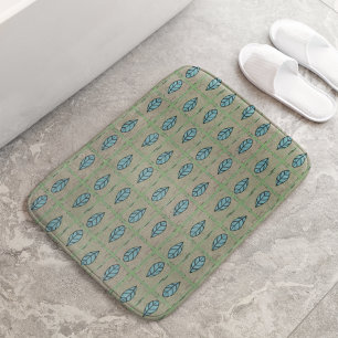 Elegante Wasserfarbe botanische Blätter Grün Badematte