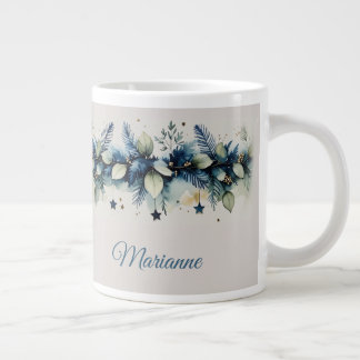 Elegante Wasserfarbe Botanischer Zweig Weihnachten Jumbo-Tasse