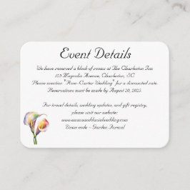 Elegante Wasserfarbe Calla Lilies Romantische Blum Begleitkarte