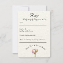 Elegante Wasserfarbe Calla Lilies Romantische Blum RSVP Karte