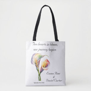 Elegante Wasserfarbe Calla Lilies Romantische Blum Tasche