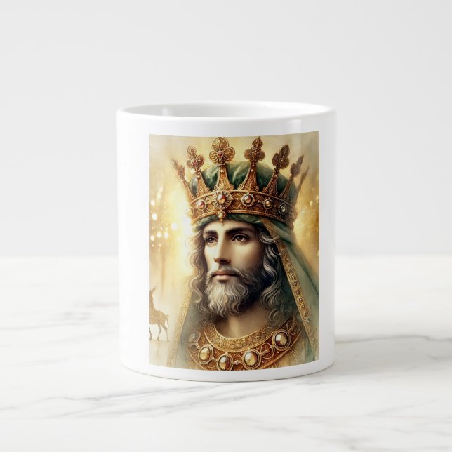 Elegante Wasserfarbe eines klugen Königs Jumbo-Tasse (Vorderseite)