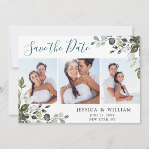 Elegante Wasserfarbe Eukalyptus 3 FOTO Hochzeit Save The Date